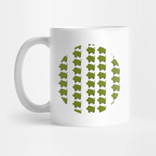 Green Pig Pattern Mug